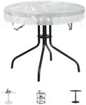IndigoTempest9 Round Dining Table Cover, Matte Translucent Material, Can See The Contents, Round Table Cover, Suitable for 30-31-inch Diameter Bar Table