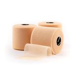 3 Rolls - SPORTTAPE Soft Foam Underwrap - Beige - 7cm x 27m | Pre Wrap Sports Tape - Thin, Non-Adhesive, Hypoallergenic, Protective Foam Wrap | Football Hair Band & Shin Guard Tape