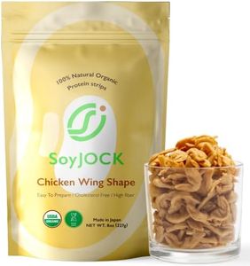 SoyJOCK TVP Organic Soy Beans Protein Strips - Vegan Meat Substitute - 8oz Soy Chunks textured vegetable protein - 1 Pack
