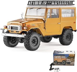 FMS 1/10 RC Crawler, Toyota FJ40 RC Model 2.4Ghz with Remote Control Lighting, 550 Motor for Adults, Ready Set Without Battery, Yellow