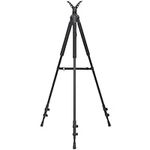 HUNTPAL 3-in-1 Hunting Tripod Stand Shooting Stick Gun Rifle Rest with Removable 360° Horizontal Rotation and 90° Swing Leg, Aluminum Matt Monopod Bipod Tripod Shooting Support with Versatile Feet