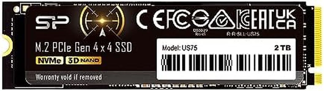 Silicon Power 2TB US75 NVMe 4.0 Gen4 PCIe M.2 SSD R/W up to 7,000/6,500 MB/s (SP02KGBP44US7505)