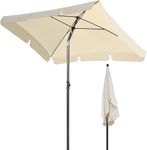 TLGREEN Garden Parasol, Rectangular Parasols Market Umbrella 200 x 125 cm, Garden Umbrella Bendable, Sun Protection UV 50+ 180 g/m², Patio Umbrella for Balcony and Patio