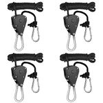 Lucywey 2 Pairs Ratchet Ropes 1/8" Heavy Duty Ratchet Hangers Ratchet Hangers Rope Adjustable Rope Ratchet Hangers for Grow Room Equipment Flowers Plants