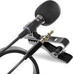 Hybite Dynamic Lapel Collar Mic Voice Recording Filter Microphone for Singing YouTube Smartphones, Black