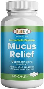 HEALTH LFE Mucus Relief Guaifenesin Caplets 400 mg, Immediate Release Fast Acting Expectorant, Thin and Loosens Mucus, Relieves Chest Congestion, Cough, Cold and Flu (Medium, 200 Count)