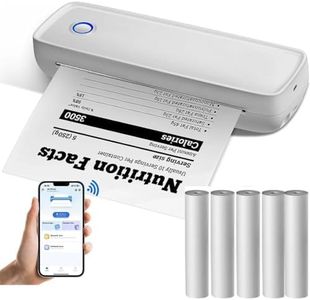 Mprinter A80 A4 Paper Portable Printer Bluetooth Wireless, Inkless Thermal Printer for Mobile Prints, Bluetooth Smart Printer Compatible with Android iOS Phones with 5pcs A4 Thermal Roll