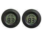 INRIGOROUS Reptile Thermometer, Pack of 2 digital hygrometer thermometer Gauge Terrarium Hygrometer Lizard Spider Tortoise Tank Switchable Celsius Fahrenheit (Black)