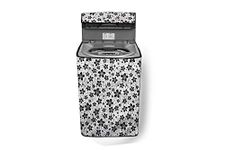 Stylista Top Load Fully Automatic Washing Machine Cover Compatible for Haier 5.8 kg, 6 kg, 6.5 kg, 7 kg, 7.5 kg & 7.8 kg Floral Pattern Grey