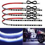 Car Led Strip Lights 24" Connectable White Led Light Strips for Cars Golf Cart Motorcycle Boat Waterproof 12V Led Light Strip, 4Pack