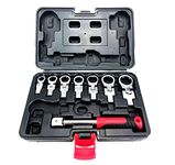 JPT 8 PCS Changeable Flex Head Ratchet Wrench Set With 1 Pcs - Hand Shank and 7 Pcs Flex Wrech Tool Gear Metric Tubing Large Torx Angle, Swivel Flat Wrench Sets