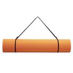 Gaiam Essentials Premium Yoga Mat with Carrier Sling, Orange, 72 InchL x 24 InchW x 1/4 Inch Thick