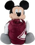 Northwest The Company NCAA Texas A&M Aggies Character Hugger Pillow & Silk Touch Throw Blanket Set, 40" x 50", Mickey Mouse