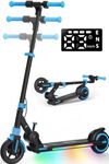 Electric Scooter for Kids Ages 6-12, iScooter Kids Electric Scooter, 16KM/H Top Speed, 15KM Max Range, Front Shock Suspension, Foldable &4 Heights Adjustable, Dual Braking Modes, Gifts for Boys Girls