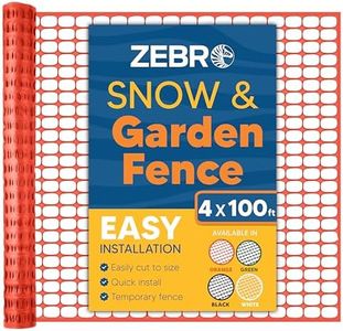 Plastic Temporary Mesh Wire Fencing Roll (4' x 100' - Orange) - 4 Foot High Garden Fencing for Snow Drift, Deer Fence Outdoor Yard Fencing for Pool, Backyard Dog Fence, Gravel Barrier & Animals