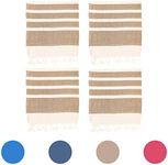 Nicola Spring - Turkish Cotton Bath Towels - 170 x 90cm - Beige Stripe - Pack of 4