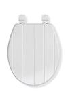 Croydex WL600422H Sit Tight Windermere Toilet Seat, Wood, White, 46.5 x 36.5 x 6 cm