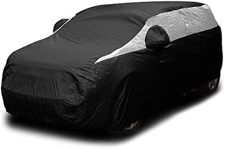 Titan Jet Black Poly 210T Car Cover for Compact SUV 170-187". Waterproof, UV Protection, Scratch Resistant, Driver-Side Zippered Opening. Fits Rav4, Rogue, CR-V and More.