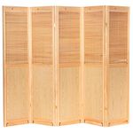 ORIENTAL Furniture 6 ft. Tall Adjustable Shutter Room Divider Natural 5 Panel