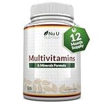 Multivitamin Tablets for Men & Women - 365 Tablets - 1 Year Supply - 25 A-Z Multivitamins & Minerals Including Iron, Zinc & Vitamin D - One a Day - Made in The UK