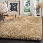 Kashish Rugs Solid Shag Collection Modern Area Rug Living Room Bedroom Dining Room (Beige, 12 x 12 Feet Square)