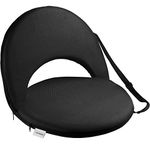 Alpcour Reclining Stadium Seat with Back Pocket - Portable Stadium Chair with Backs and Durable Waterproof Padded Cushion for Bleachers, Camping, Lawns, and Beach - Black