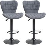 HOMCOM Bar Stools Set of 2, Adjusta