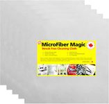 Microfiber Magic™ Streak Free Cleaning Cloths - White - Large 16 x 16 Perfect for Window, Mirror, Kitchen Counter, Appliances, Car, Cycle, TV (5)