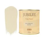 Guild Lane Jubilee Furniture Paint - Old English White 500ml - Chalk Paint Alternative for Wood, Metal, Glass & More - Durable, Water-Based, Soft Sheen Finish - No Primer or Wax Needed