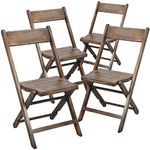 Flash Furniture Wood Folding Chairs, 4 Pack, Black