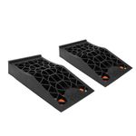 Fockety Car Service Ramps, 6 Tons Load, Low Profile, Black, PP Material, 17.32 x 9.45 x 3.14 Inch, Race Truck Ramps for Oil Changes & Maintenance
