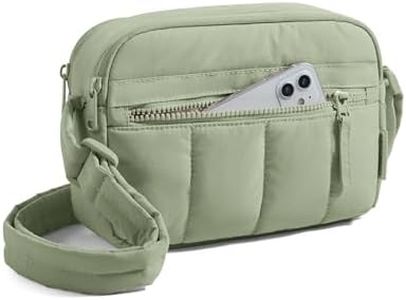 BAGSMART Cross Body Purse, Mini Crossbody Bags for Women Travel Purse, Puffy Shoulder Handbag Wallet with RFID Blocking Slots, Green