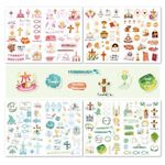 Christian Baptism Communion Confirmation Stickers - 205Pcs English & German Religious Faith Stickers for Scrapbooking,Invitations,Journals,Planner