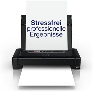 Epson WorkForce WF-110W tragbarer Tintenstrahldrucker (DIN A4, WiFi Direct, Drucker, mobiles Drucken, USB, integrierter Akku, nur 1,6 kg Gewicht) schwarz