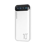 Power Bank 10000mAh Mobile Phone Portable Charger External Battery Pack with 2 USB 2.4 A Outputs and USB C Input Compatible with Huawei iPhone 12 11 X iPad Samsung Galaxy S20 Android Tablet (White)