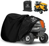 Tokept Lawn Mower Cover, Heavy Duty Waterproof Tractor Cover with Wind Buckle Fits Decks up to 54", Universal Garden Tractor 72"L x 54"W x 46"H (Black)