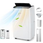 COSTWAY 6-in-1 Portable Air Conditioner 12000BTU, Mobile Heater, AC Unit, Dehumidifier, Fan with WiFi Smart APP, Automatic Mode, Sleep Mode, 3 Fan Speeds, 24H Timer, Remote Control (Curved Pattern)