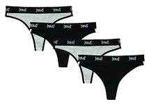 Everlast Women's 4 PK Thongs Size M, COM B: Grey, Black, Grey, Black