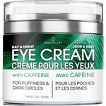 Eye Cream for Dark Circles and Puffiness, Bags Under Eyes Treatment, Anti-Aging Collagen Eye Cream for Wrinkles, Day & Night Caffeine Eye Cream with Niacinamide Dimethicone