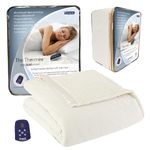 Thermee Micro Flannel THREBSHFLSND Electric Blanket with Sherpa Back, Sand, Full