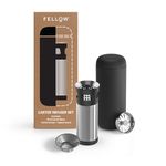 Fellow Carter tea + Cold Brew Infuser & 16 oz Tumbler Set - Steep Tea On-The-Go - Vacuum-Insulated Stainless Steel Travel Mug w/Snap-in Infuser