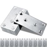 Gorffy 10pcs Flat Brackets for Wood, 80 × 40 × 1.75mm Flat Joining Plates, Sleeper Bracket Heavy Duty, Stainless Steel Mending Plates for Connector, Metal Brackets for Wood Fixing