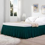 KANCHI DÉCOR - Microfiber Bed Skirt Wrap | Solid Easyfit Full Size 18 Inch Drop Tailored Wrinkle Fade Resistance Soft Fabric Stylish Design Bedskirts- (Teal, 54 * 75 in)