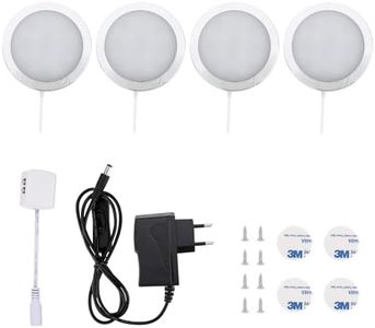 Lightess Luz Vitrina Luz del Gabinete LED Luz Bajo de Armario Iluminación para Cocina Estante Muebles Taquillas Enfriador de Vino (4 luces, Blanco frío)
