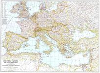 National Geographic: Central Europe and the Mediterranean 1939 - Historic Wall Map Series - 37.25 x 27.5 inches - Paper Rolled