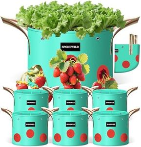 SPONDWILD 7 Pack 30 Gallon Grow Bags Heavy Duty 180G Thickened PE Plant Pots with 8 Breathable Holes Design