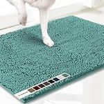 Muddy Mat® AS-SEEN-ON-TV Highly Absorbent Microfiber Door Mat and Pet Rug, Non Slip Thick Washable Area and Bath Mat Soft Chenille for Kitchen Bedroom Indoor and Outdoor - Seafoam Green Medium 30"X19"