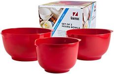 Hutzler Melamine Mixing Bowl Set: 2, 3 and 4 Liters/quarts, Red