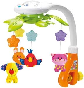 KiddoLab Baby Crib Mobile with Relaxing Music. Includes Ceiling Light Projector with Stars, Animals. Musical Crib Mobile with Timer. Nursery Toys for Babies Ages 0 & Older