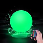 LOFTEK LED Pool Lights That Float - 8-inch Globe Lamp Rechargeable - 16 RGB Lamp with Handle & Remote, Waterproof Lamp for Outdoor Yard Decor, Smart Orb lamp for Bedroom, 1-Unit